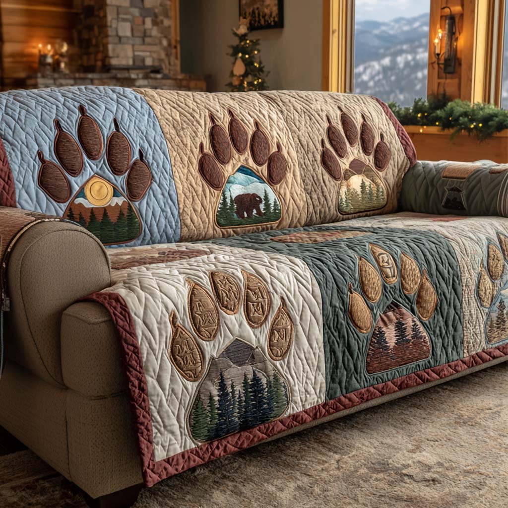 Bear Quilted Sofa Cover NCU0VT332