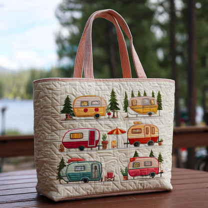 Camping Quilted Tote Bag NCU0VT233