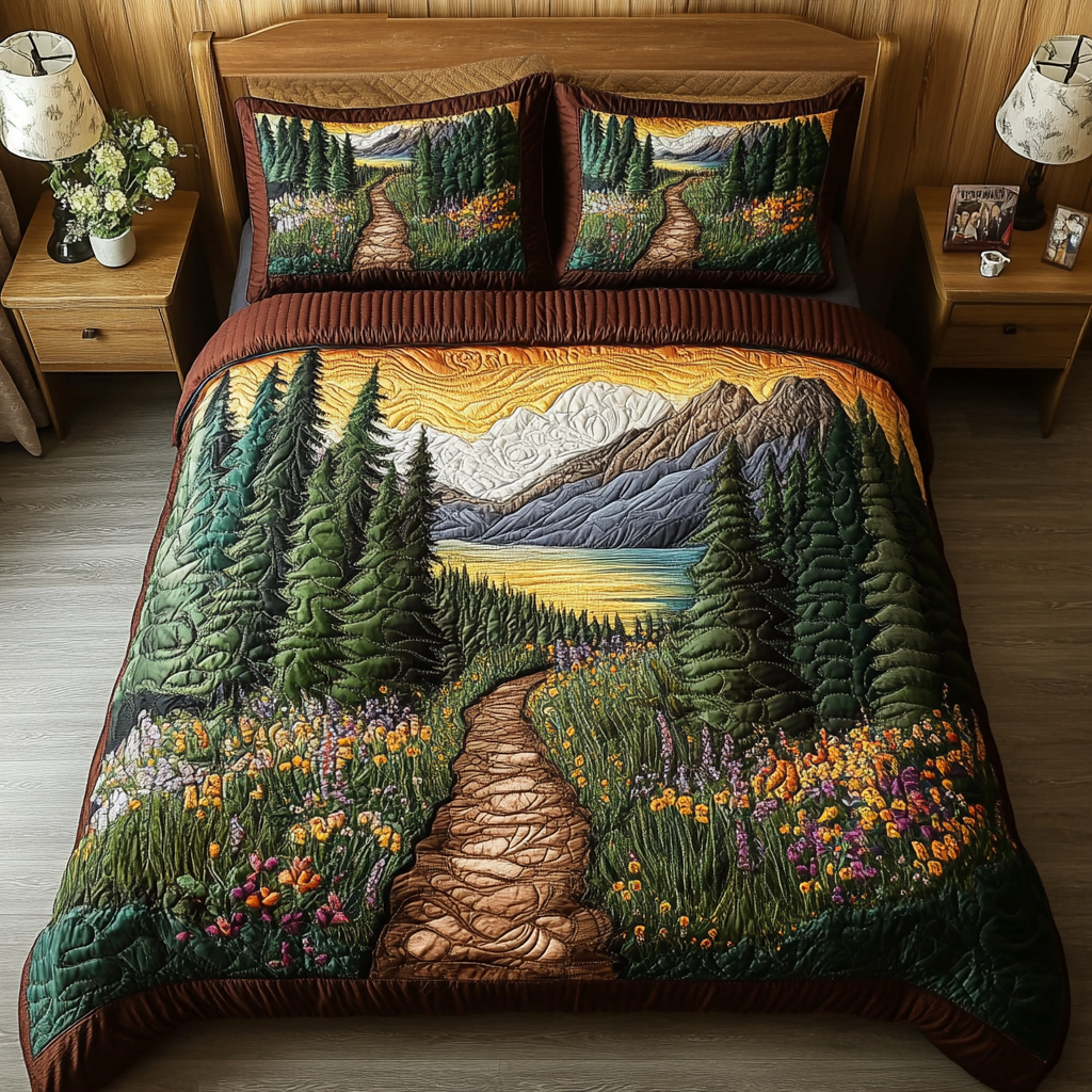 Nature Glow 3-Piece Quilted Bedding Set NCU0VL2308