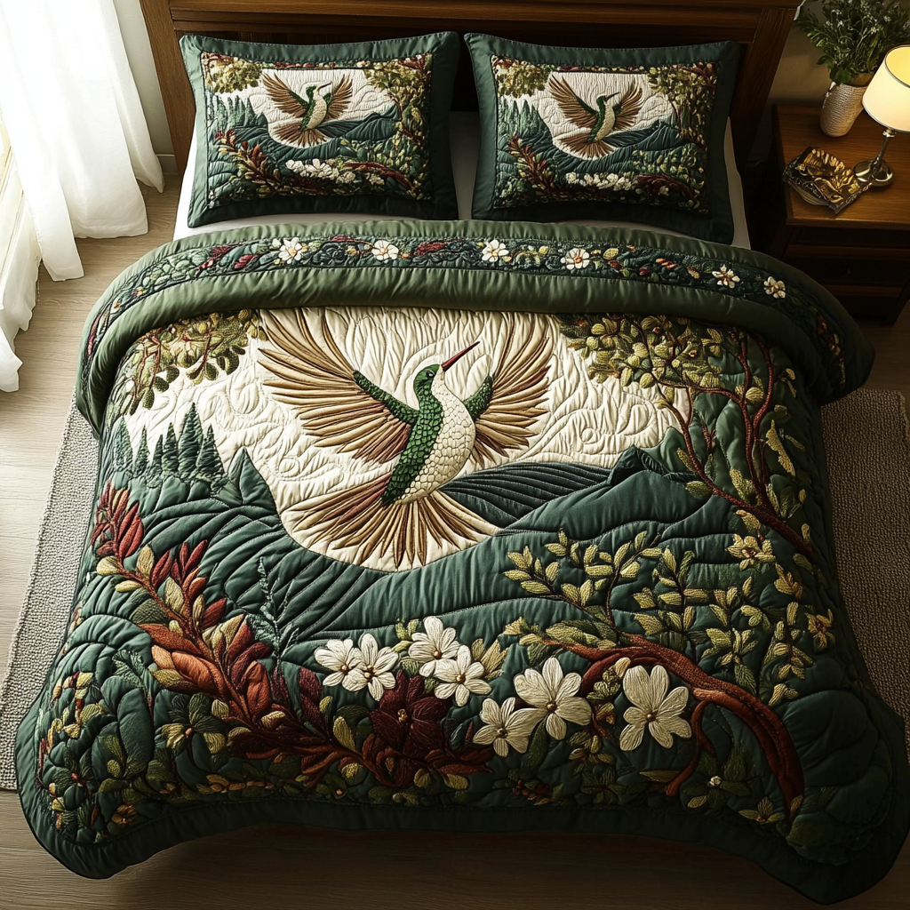 Nature Grace 3-Piece Quilted Bedding Set NCU0DV5388