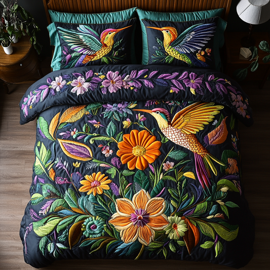 Nature Melody 3-Piece Quilted Bedding Set NCU0VH2435