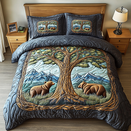 Nature Nest 3-Piece Quilted Bedding Set NCU0VH2718