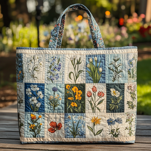 Nature Patch Quilted Tote Bag NCU0DK9421