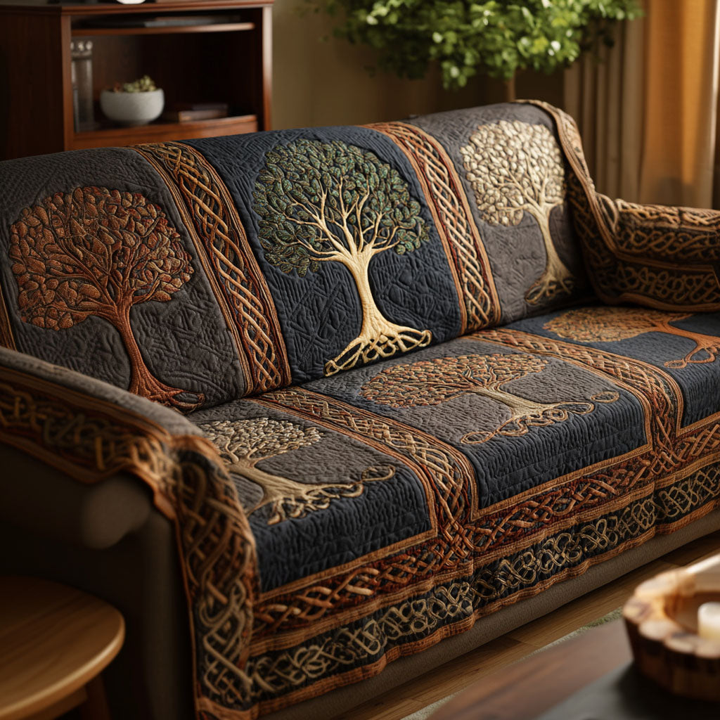 Tree Of Life Quilted Sofa Cover NCU0VT368