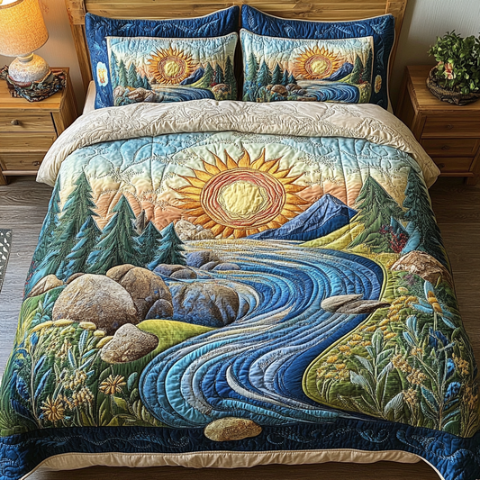 Nature Symphony 3-Piece Quilted Bedding Set NCU0DK4311
