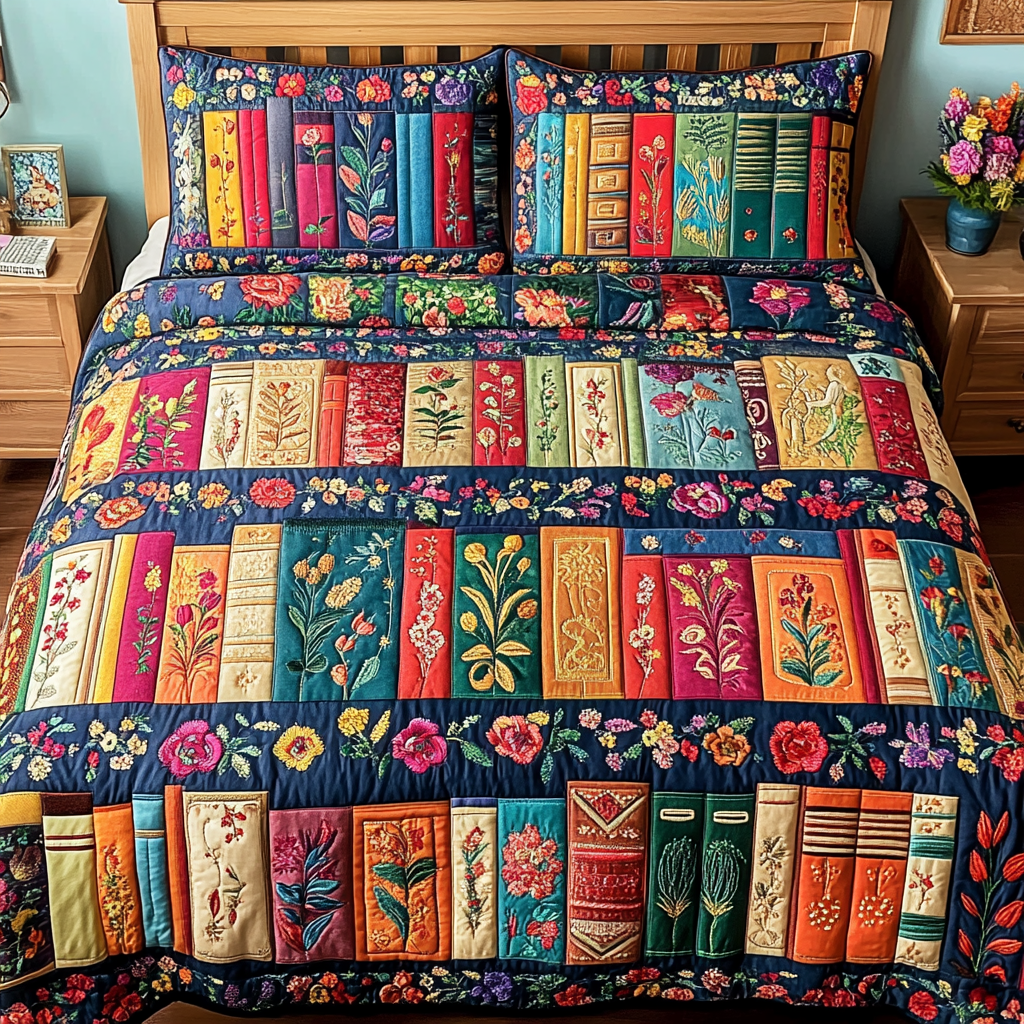 Nature Volume 3-Piece Quilted Bedding Set NCU0DK9305