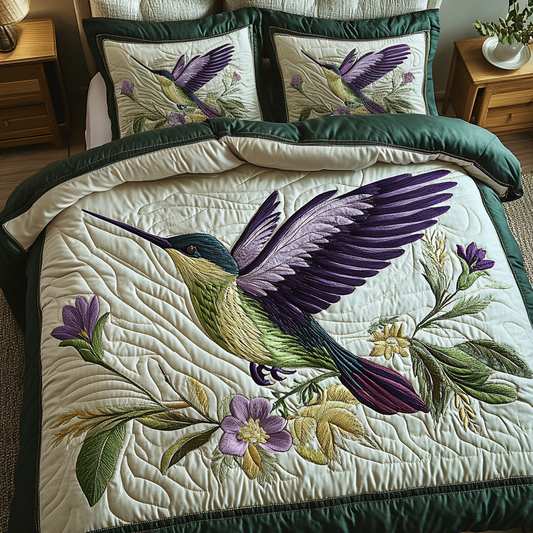 Nature Whirl 3-Piece Quilted Bedding Set NCU0VH5686