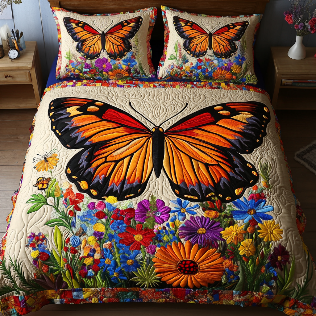 Nature Wings 3-Piece Quilted Bedding Set NCU0VL2238