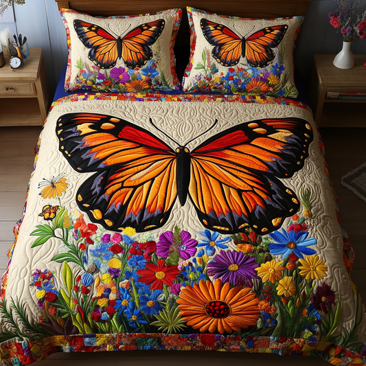 Nature Wings 3-Piece Quilted Bedding Set NCU0VL2238