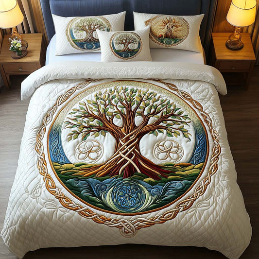 Nature Wisdom 3-Piece Quilted Bedding Set NCU0NT7743