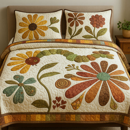Natures Beauty 3-Piece Quilted Bedding Set NCU0PT7254