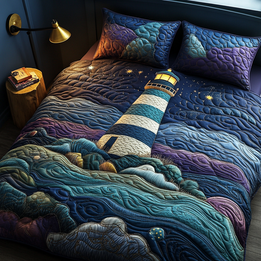 Nautical Beacon 3-Piece Quilted Bedding Set NCU0DV4594
