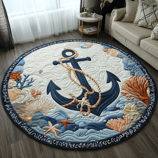 Nautical Bliss Quilted Round Mat NCU0PT5817