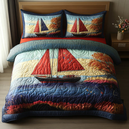 Nautical Bloom 3-Piece Quilted Bedding Set NCU0DV6839