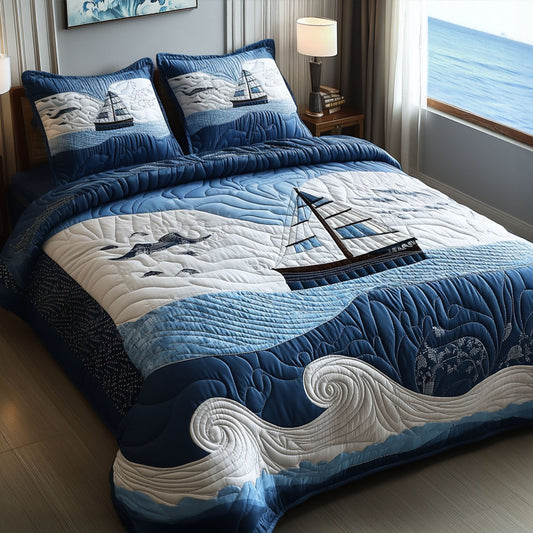 Nautical Dream 3-Piece Quilted Bedding Set NCU0PT5452