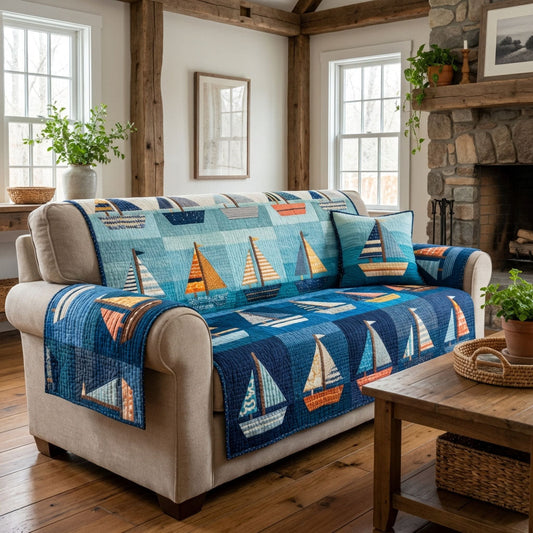 Nautical Dreams Quilted Sofa Cover NCU0DK12149