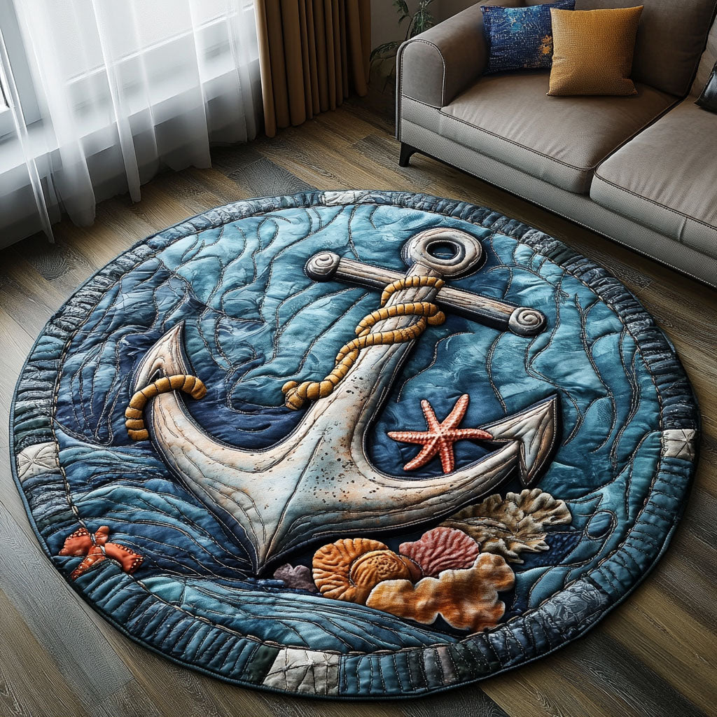 Nautical Escape Quilted Round Mat NCU0PT5818
