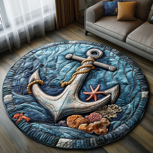 Nautical Escape Quilted Round Mat NCU0PT5818