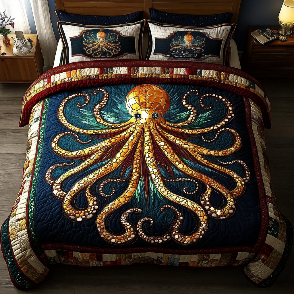 Nautical Grace 3-Piece Quilted Bedding Set NCU0DK3829