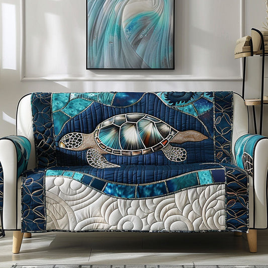 Nautical Grace Quilted Sofa Cover NCU0TV743