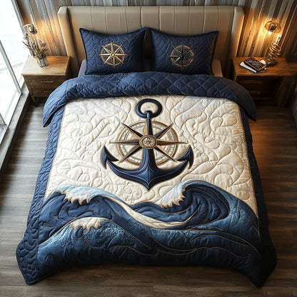 Nautical Guide 3-Piece Quilted Bedding Set NCU0DV7319