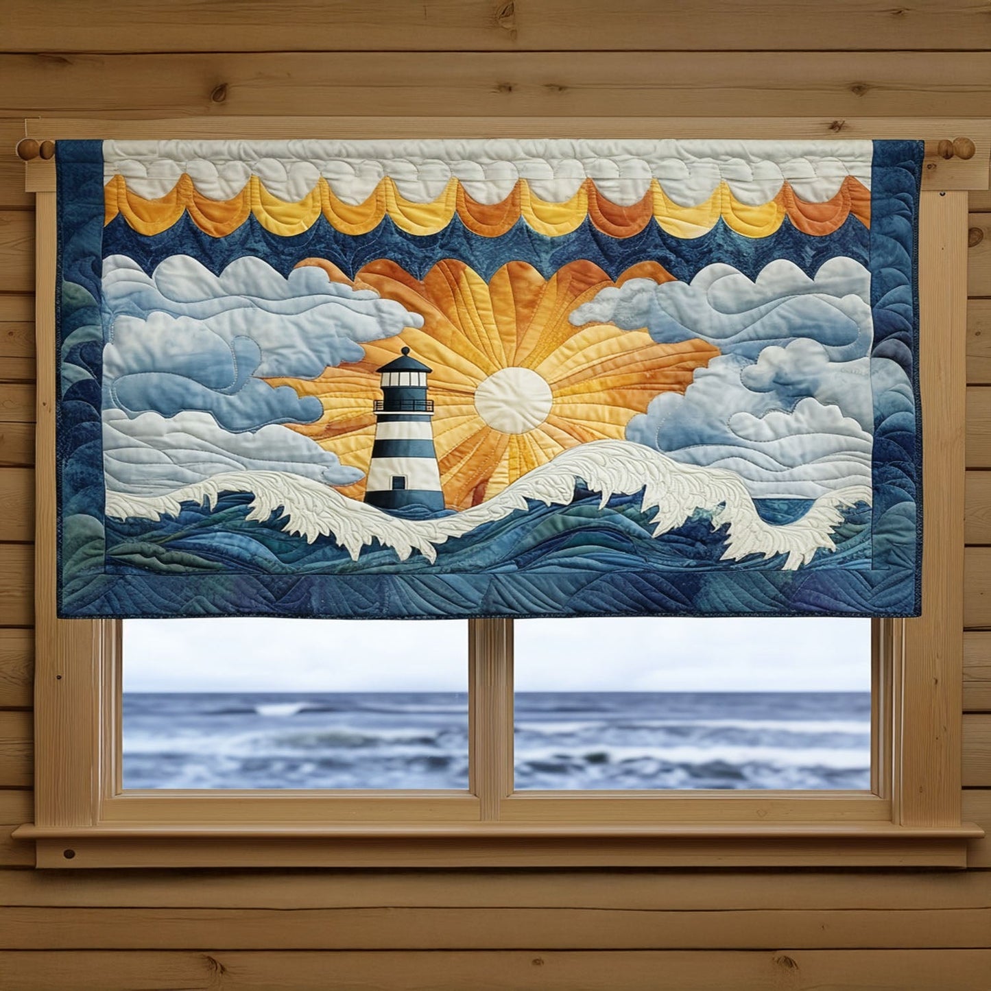 Nautical Horizon Quilted Valance NCU0PT4410