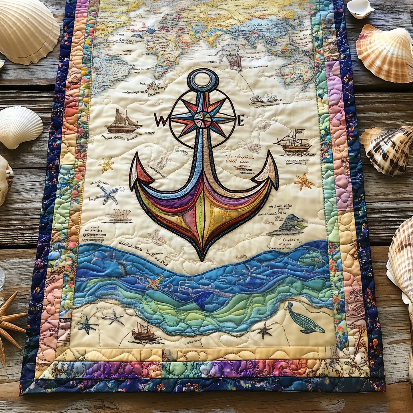 Nautical Horizons Quilted Table Runner NCU0PT5871