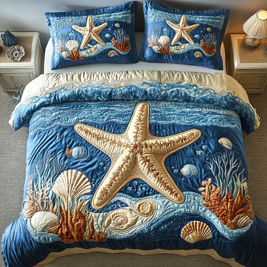 Nautical Luxe 3-Piece Quilted Bedding Set NCU0VH3312