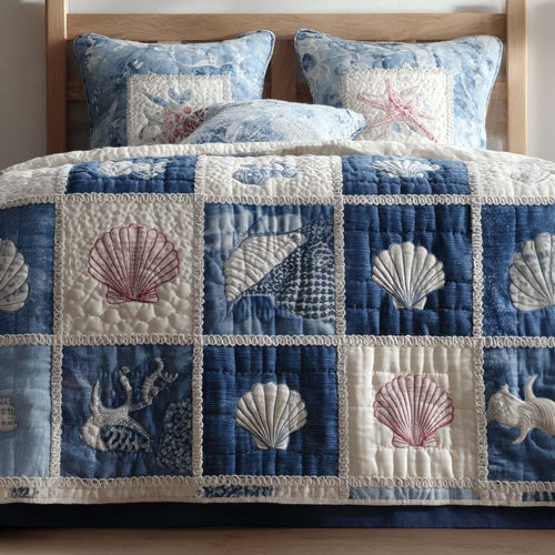 Nautical Patchwork 3-Piece Quilted Bedding Set NCU0XD2234