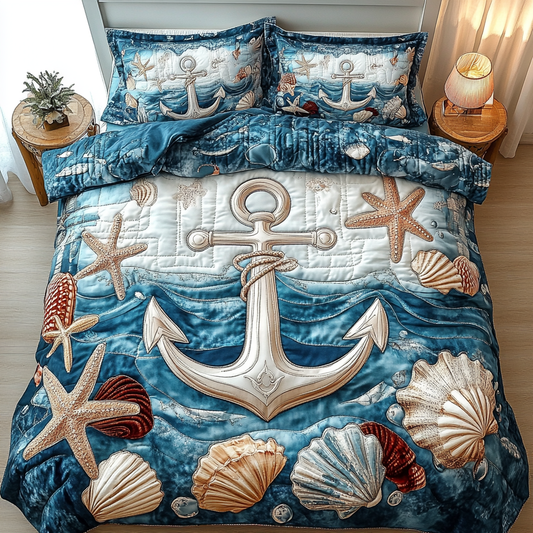 Nautical Retreat 3-Piece Quilted Bedding Set NCU0VL884