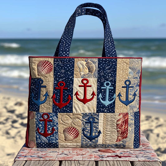 Nautical Rows Quilted Tote Bag NCU0NT9253