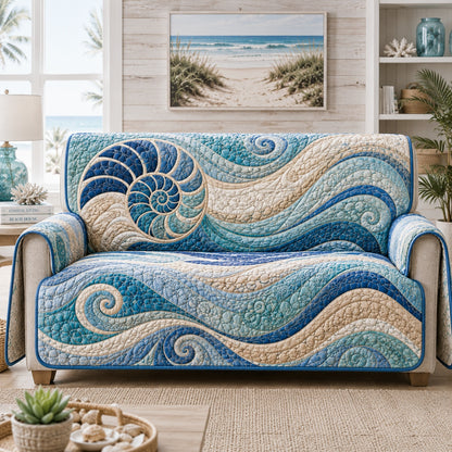 Nautilus Tide Swirl Quilted Sofa Cover NCU0VL3975