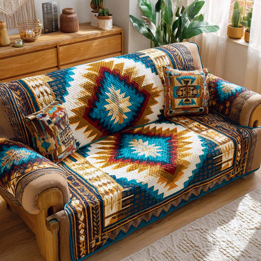 Navajo Gem Diamond Quilted Sofa Cover NCU0XD1841