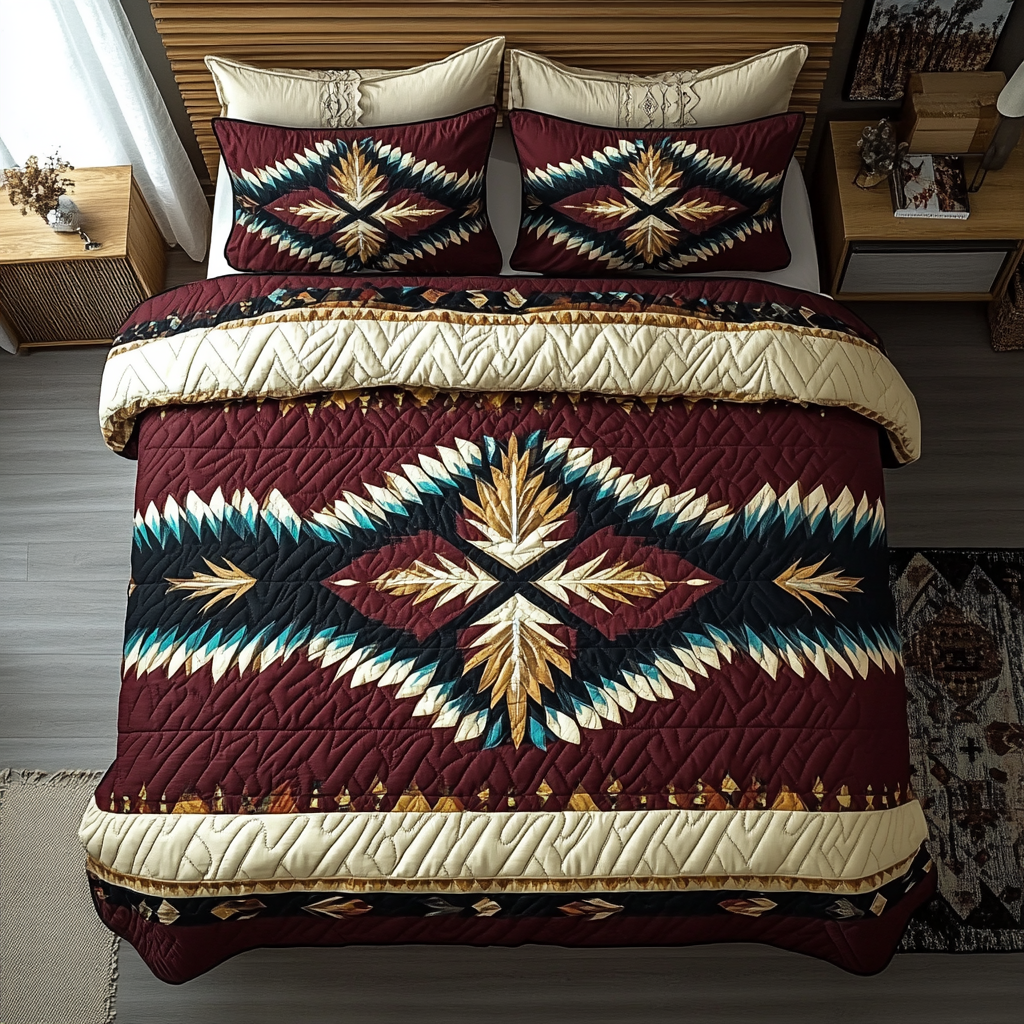 Navajo Nights 3-Piece Quilted Bedding Set NCU0VH2407