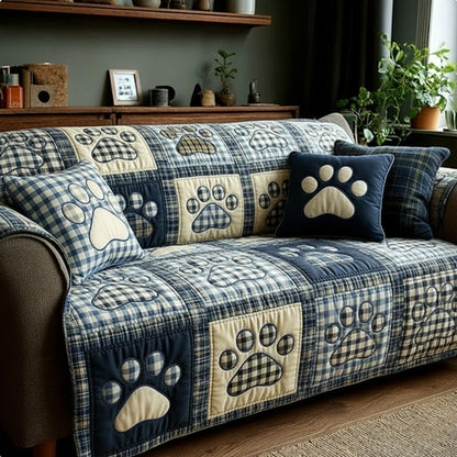 Pet Paw Quilted Sofa Cover NCU0VT358