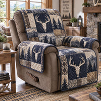 Navy Stag Retreat Quilted Sofa Cover NCU0DV10180