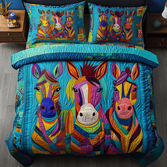 Neon Equestrian 3-Piece Quilted Bedding Set NCU0VH2391