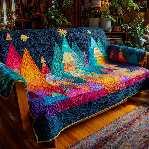 Neon Holiday Forest Quilted Sofa Cover NCU0XD1917