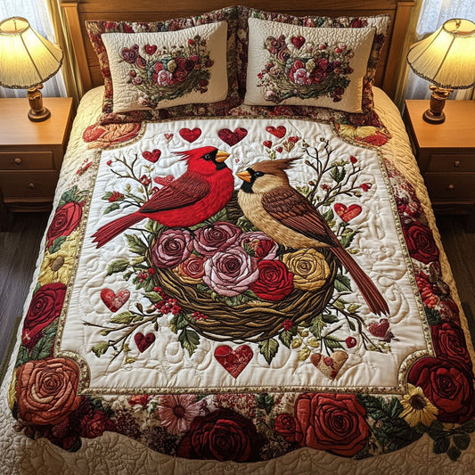 Nest of Love 3-Piece Quilted Bedding Set NCU0NT2735