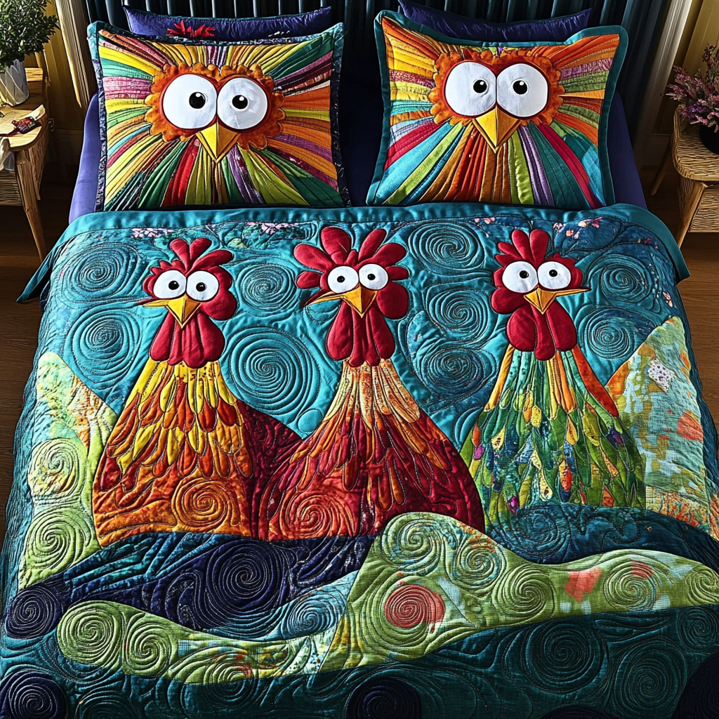 Nesting Joy 3-Piece Quilted Bedding Set NCU0DK7266