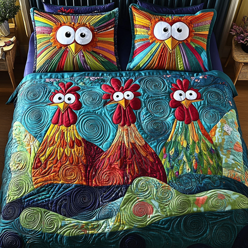 Nesting Joy 3-Piece Quilted Bedding Set NCU0DK7266