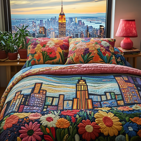 New York View Quilted Bedding Set NCU0DV5176