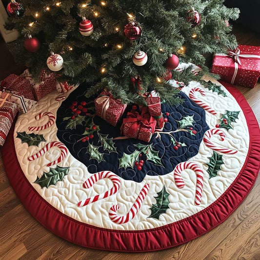New Year Eve Christmas Quilted Tree Skirt NCU0NT11105
