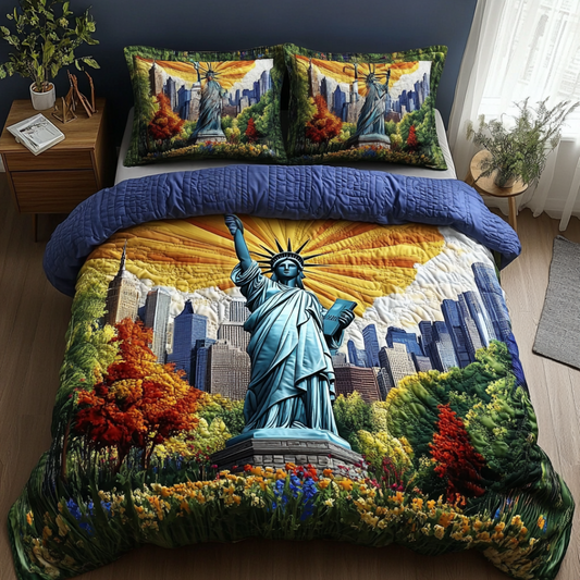 New York Flame 3-Piece Quilted Bedding Set NCU0DV5102