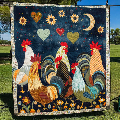 Night Roosters Quilted Blanket NCU0TH860