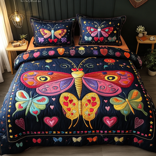 Night Bloom 3-Piece Quilted Bedding Set NCU0VL2365