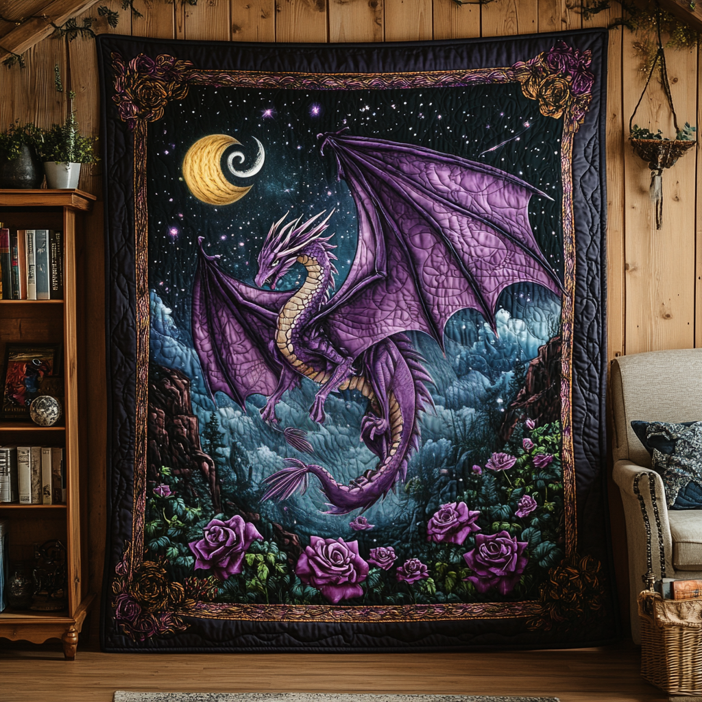 Night Dragon Quilted Blanket NCU0DV5119