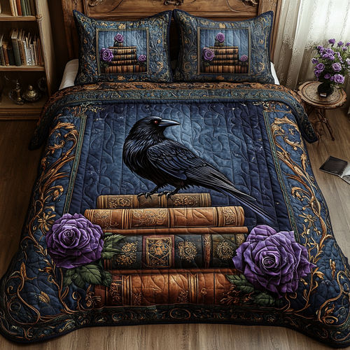 Night Feather Quilted Bedding Set NCU0DV2841