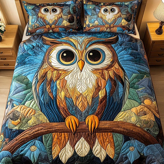 Night Observer 3-Piece Quilted Bedding Set NCU0NT2689