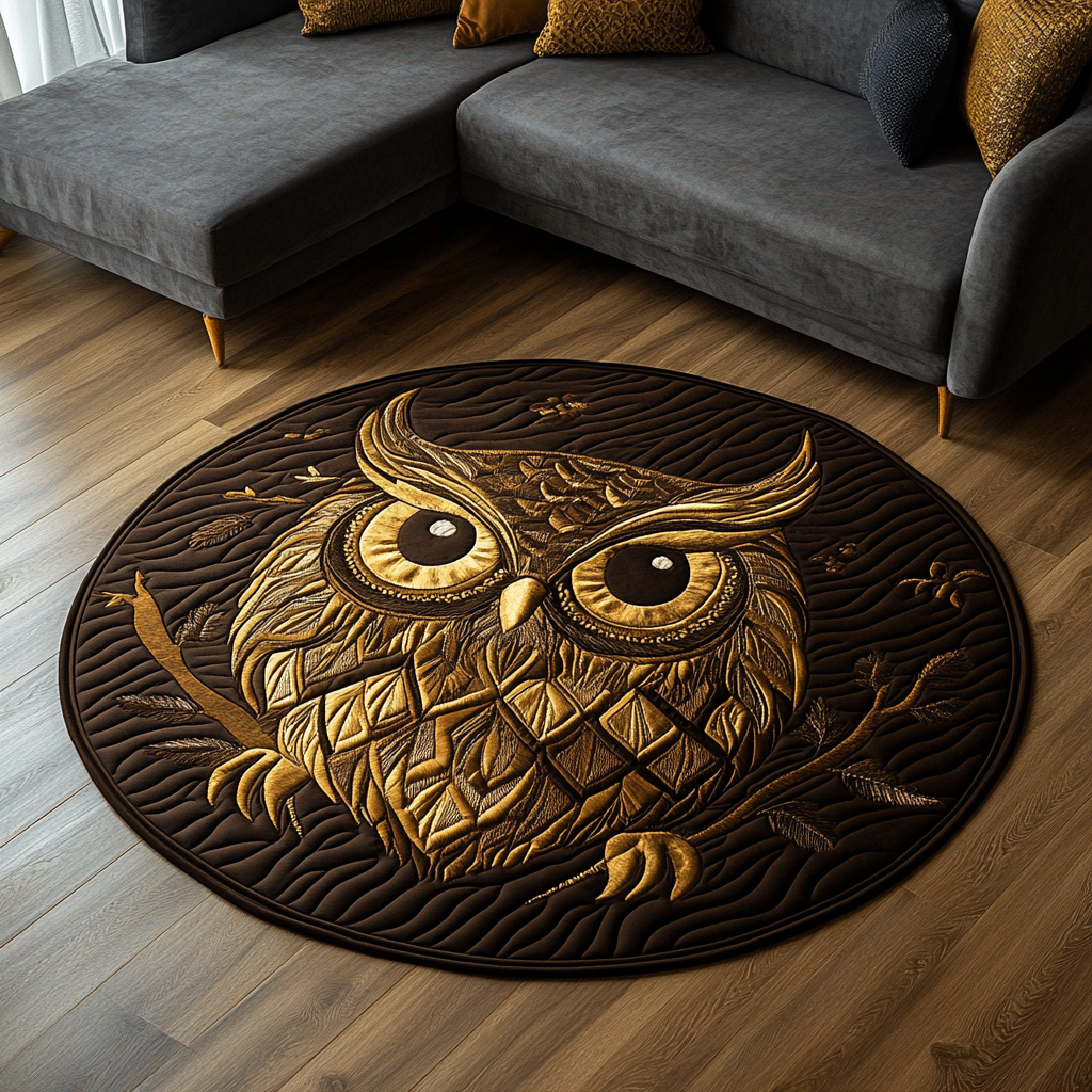 Night Owl Quilted Round Mat NCU0DK7918